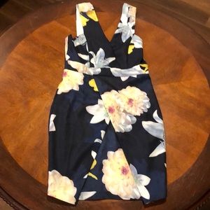 Lulu’s Be A Dahlia Blue Floral Print Mini Dress S